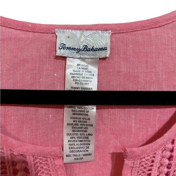 Tommy Bahama Coral Coast V-Neck linen Midi dress - Picture 2 of 4